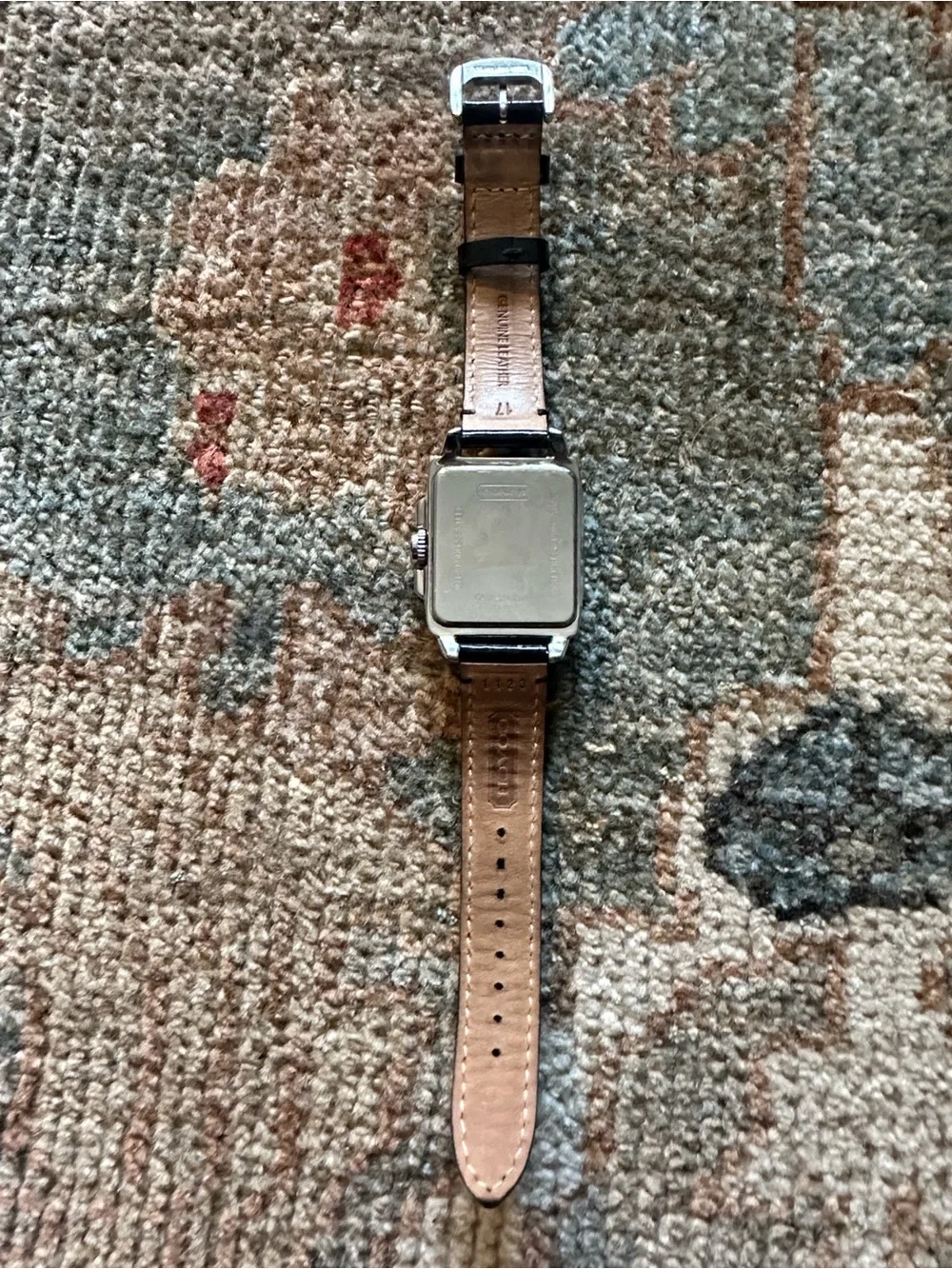 Coach women Black Leather Strap Watch - Classic Square Dial